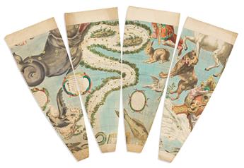 (GLOBES.) Vincenzo Coronelli; and Jean-Baptiste Nolin. Orbis Coelestis Typus - [set of hand-colored engraved segments to construct
